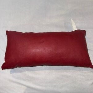 Hotel Collection Pima Cotton Red Faux Leather Rectangular Throw Pillow